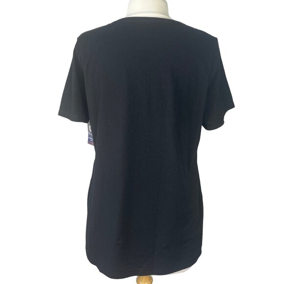 Champion Write Out Tshirt Womens Size 1X Black Vneck Logo Short Sleeves New - Picture 2 of 10